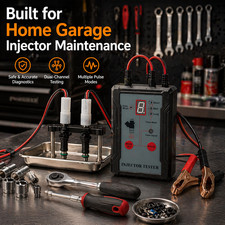 Dual Channel Fuel Injector Tester Cleaner Kit 8 Pulse Modes Test 2 Injectors Sim