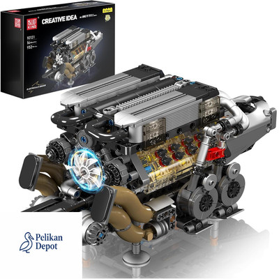 W16 Motorbausatz Klemmbausteine 952 Teile Simulation Boxerm