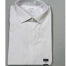 Calvin Klein Steel Men's Stretch Slim Fit Dress Shirt Purple 16 32/33 85
