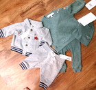NWT-Lot $115 JANIE &JACK Varsity Cardigan.Jogger/ 3PC  RACHEL ZOE Set-0-3 Months — photo 1