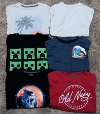 Lot Of 6 Boy's Size Large 10-12 T-Shirts Old Navy/Wonder Nation/Mojang