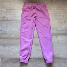Adidas Sweat Pants Women Pink Drawstring Fleece Joggers 16