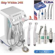 Portable Dental Delivery Unit Mobile Cart System Air Compressor 4H/Handpiece kit