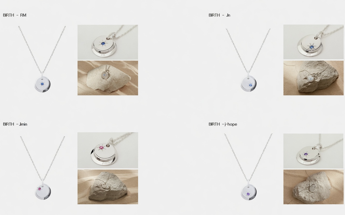 BTS x STONEHENGE Moment of Light Birth Necklace ALL Members