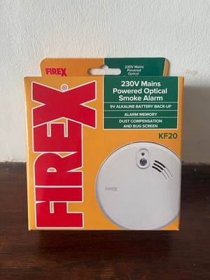Kidde Firex KF20 fest verdrahteter optischer Netzrauchmelder mit 9V Batterie-Backup