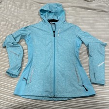 Brooks Equilibrium Women's Full Zip Running Hoodie Jacket Size Small Light Blue