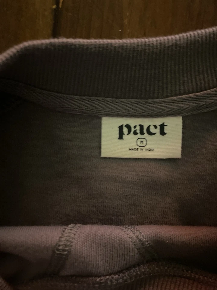 PACT, Sudadera para Mujer Orgánica Terciopelo Puro Marrón Crew, Talla M. Foto 2 de 3