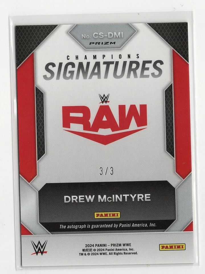 2024 Panini Prizm WWE Drew Mcintyre Champions Signatures Auto Gold Shimmer 3/3 - Image 2 of 2