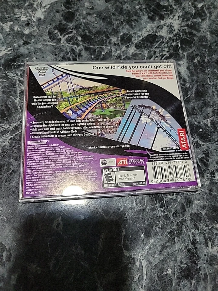 Roller Coaster Tycoon 3 PC CD-Rom Video Game Scholastic Atari - Image 2 of 3