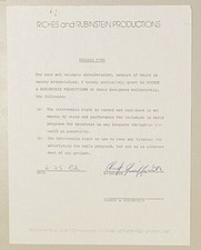 Andy Griffith Signed Autographed 1982 Contract Full JSA Letter Show