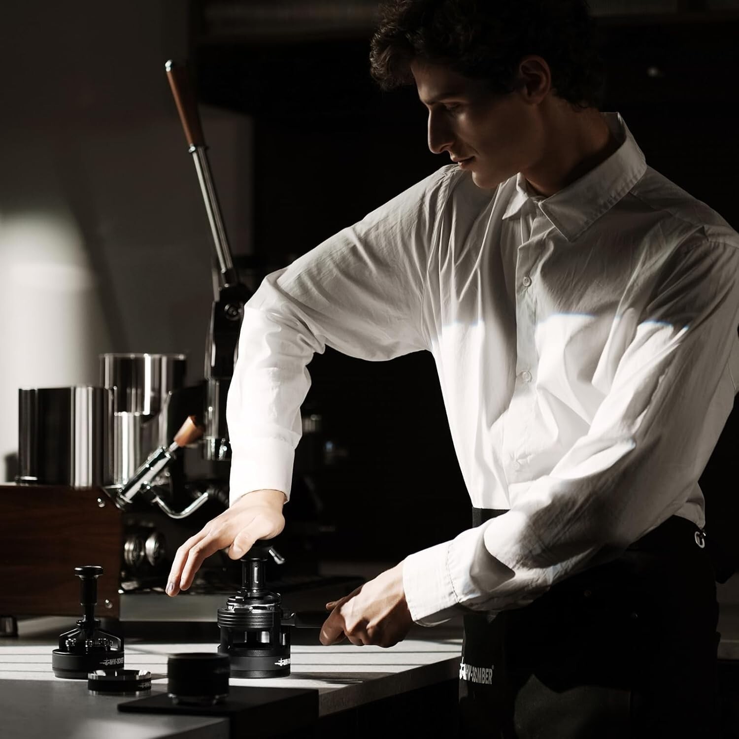 MHW-3BOMBER 54mm Espresso Tamper – Click Feedback, 4-Spring, Fits Breville - NIB