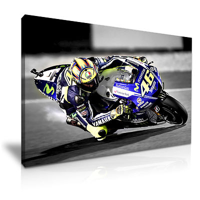 Tableau Mural Valentino Rossi Sur Toile - Impression Art Moto, Super Décoration Cadeau
