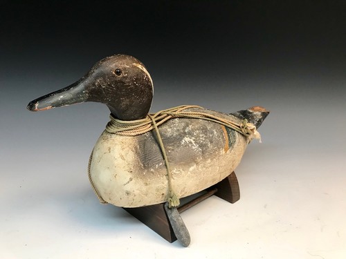 pratt company 1920s, pintail drake vintage duck hunting decoy