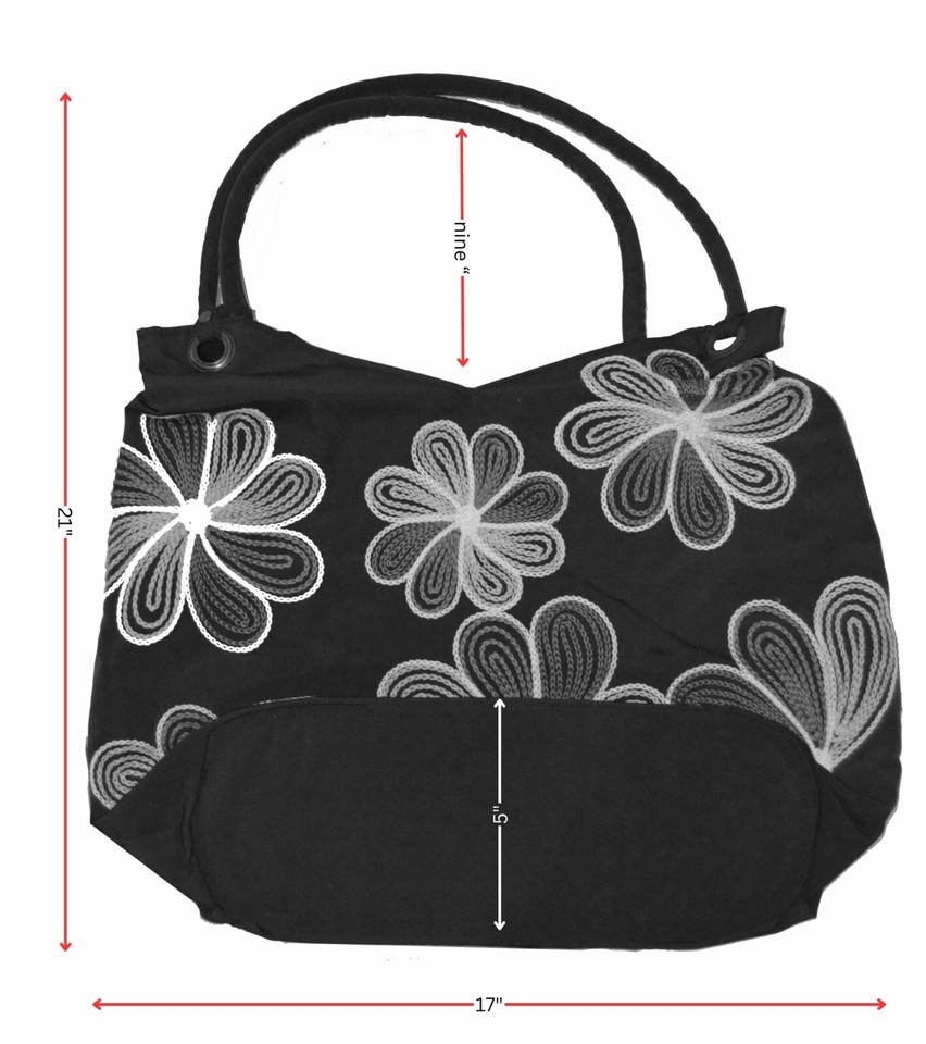 Women's embroidered hobo shoulder bag embroidered on both sides eBay