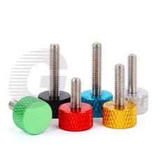 M3 M4 M5 M6 M8 Alunimium Knurled Thumb Screw Hand Grip Knob Bolts Anodize Colors