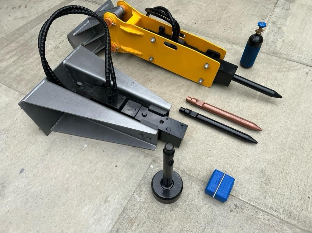 Mini Skid Steer Hydraulic Breaker Attachment 2in+ Rod 386Ibs=4 Jack