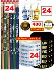 Eid Gifts Pencils+Wristbands+Lantern 400 Stickers +72 Pcs Eid deco Ramadan Decor