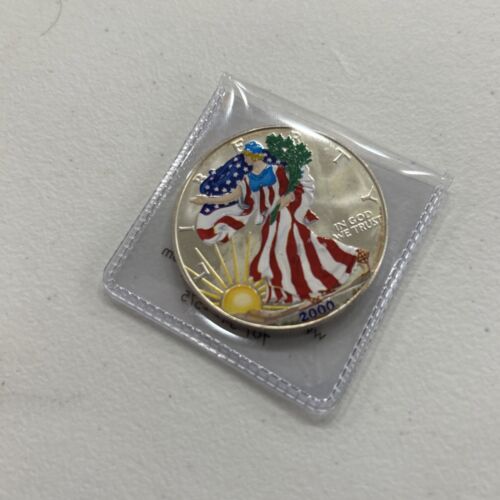 2000 American Silver Eagle – 1 oz .999 Fine Silver Painted Walking Liberty Dolla
