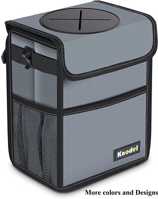Car Waterproof Trash Can Bin Bag with Lid Garbage Waste Storage Organizer BinBox