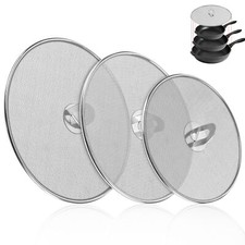 3-Pack Splatter Screens for Frying Pan - Stainless Steel Grease Splatter Guar...