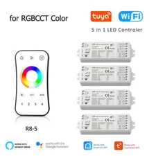 5in1 TUYA Smart WiFi Led Controller DC12V-24V 5050 RGBCW RGB+CCT Strip fr Alexa