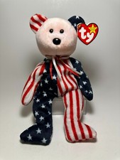 TY Beanie Baby SPANGLE 5th Gen HT/7th Gen TT Patriotic Bear Vintage 1999 Collect