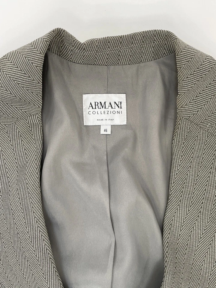 Blazer homme Armani Collezioni blanc noir à chevrons IT 46 - Photo 3/4