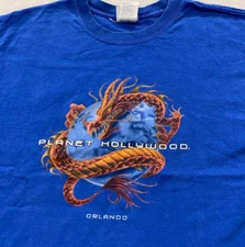 vintage 90s PLANET HOLLYWOOD ORLANDO FLORIDA T-Shirt LARGE dragon soft