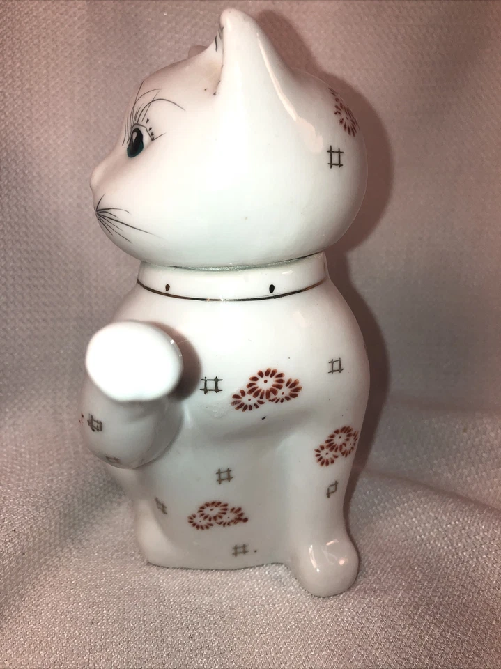 Kitty Creamer Porcelana Blanca Flores Rosa Y Borde Dorado De Colección Foto 2 de 4