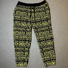 Von Dutch Paris Unisex Black/Yellow Sweatpants Size XL New