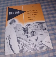 1961 Norton Company 10" Type CTU CYLINDER Grinder Machine Sales Catalog 1487-1