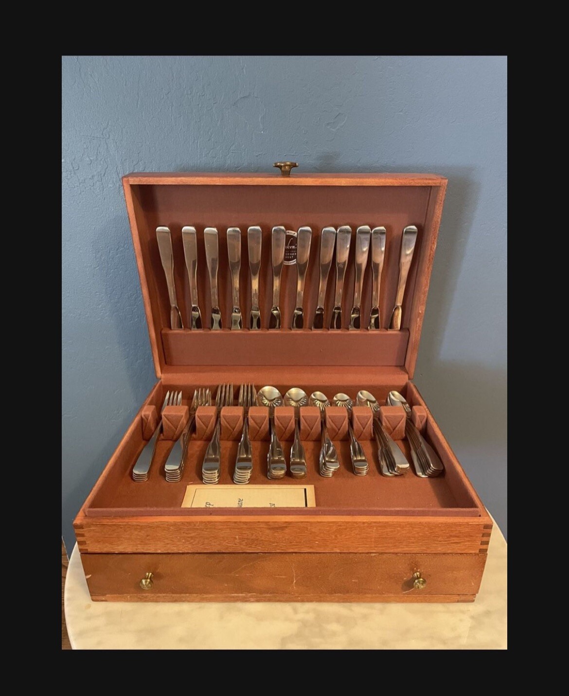 78 Pcs! Vintage Naken’s Tarnish Proof Silverware Chest Silverplate eBay