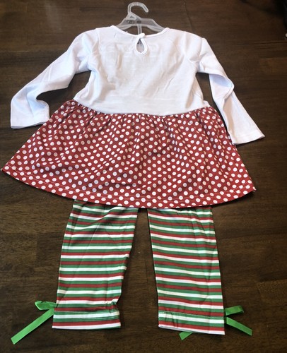 Simply Southern Dress Set Kids Long Sleeve W/Leggings Christmas NWT Sz 5 - Picture 2 of 6