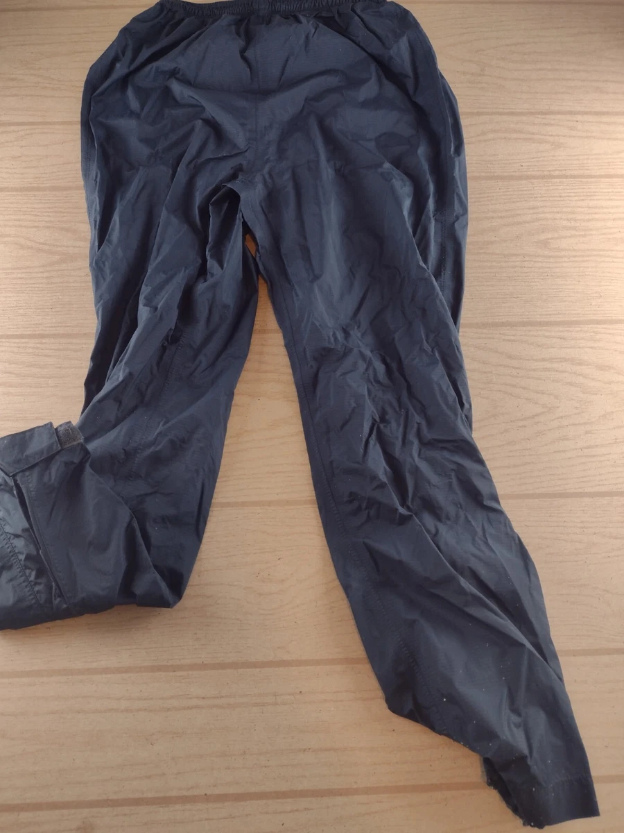 LL Bean Womens Black Vintage 100 Nylon Rain Pants Elastic Waist
