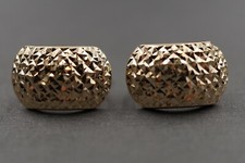 14K Solid Yellow Gold 10MM Diamond Cut Shine Hoop Half Huggies Earrings.