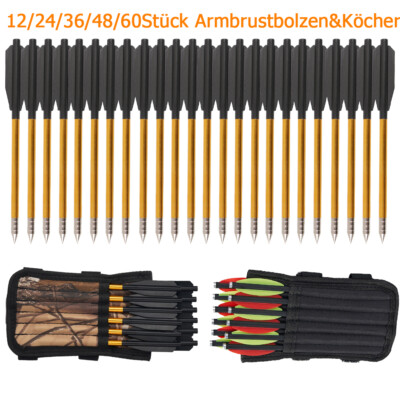 6.5 Zoll Aluminium Bolzen Pfeile&Pfeilköcher Set Geeignet 50-80lbs Schießscheibe
