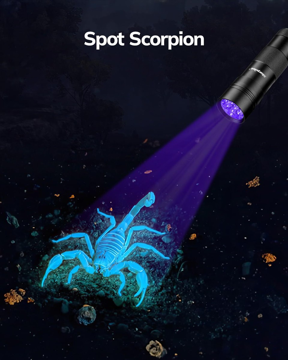 Morpilot Blacklight Flashlights uv Flashlight12 LED 395nm