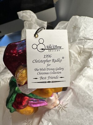 希少Christopher Radko ディズニー プーさん オーナメント限定品 Disney Christopher Radko Best Friends Pooh & Piglet Ornament LE