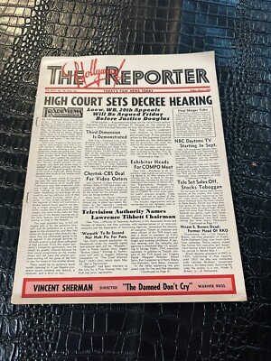MAY 5 1950 HOLLYWOOD REPORTER vintage movie magazine - HIGH COURT SETS DECREE