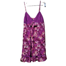 Ambrielle Purple Babydoll Lingerie Teddy Dress Sz Large Lace Adjust Straps Sexy