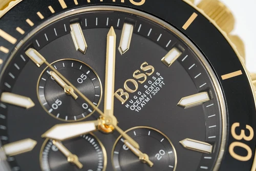 NEW GENUINE BOSS OCEAN EDISION HB 1513703 YELLOW GOLD MESH STRAP MENS WATCH - Picture 2 of 12