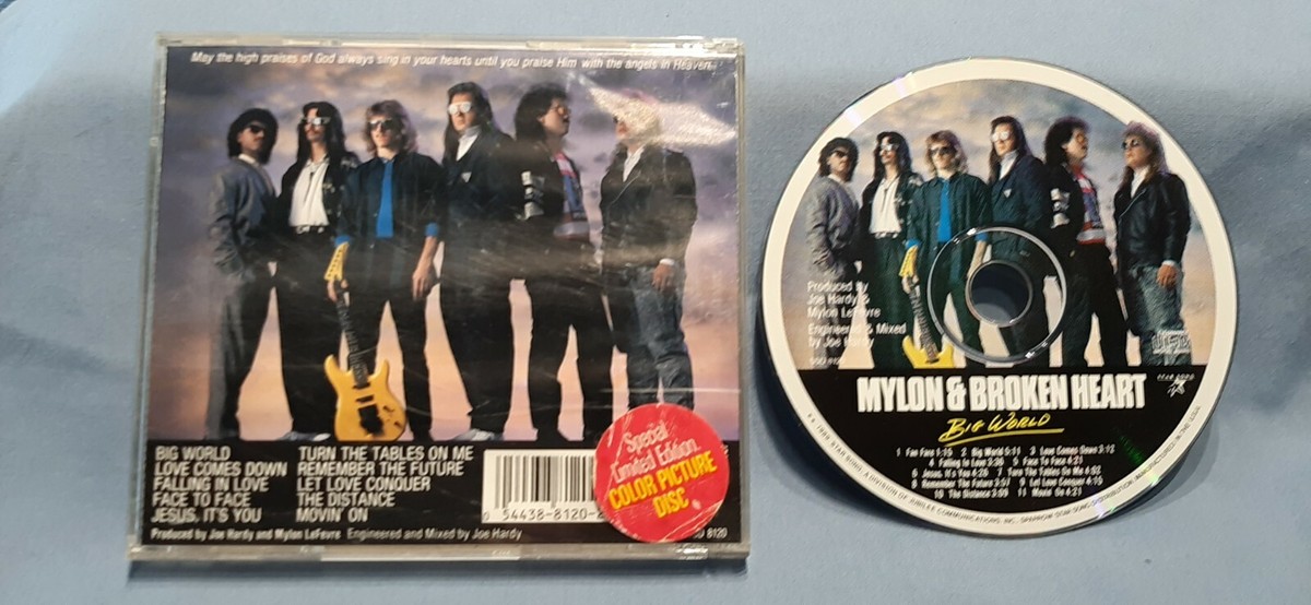 MYLON & BROKEN HEART - Big World, 1989 picture disc CD, EX cond