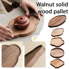 Black Walnut Tea Tray For Gongfu Tea Ceremony, Cloud-Shaped Tea Wooden F2N3