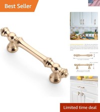 6 Pack 3 Inch76mm Brushed Brass Kitchen Cabinet Handles, Gold Cabinet Pulls K...