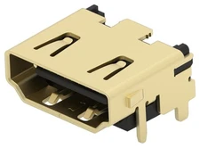 2PC TE CONNECTIVITY - 2485396-1 - HDMI Connector, 19 Contacts, Receptacle, PCB