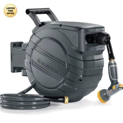 Retractable Garden Hose Reel 1/2 in x 100 ft Automatic Rewind UV Freeze Prote...