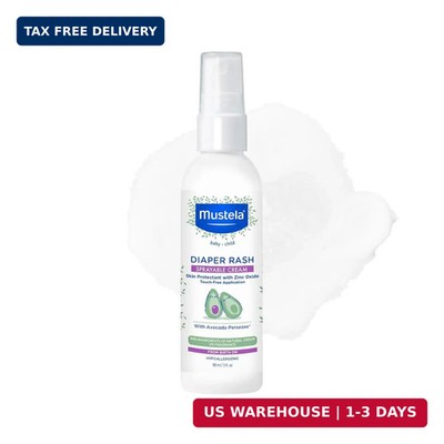 Mustela Baby Diaper Rash Cream Spray - Touch-Free protectant with Zinc Oxide & N