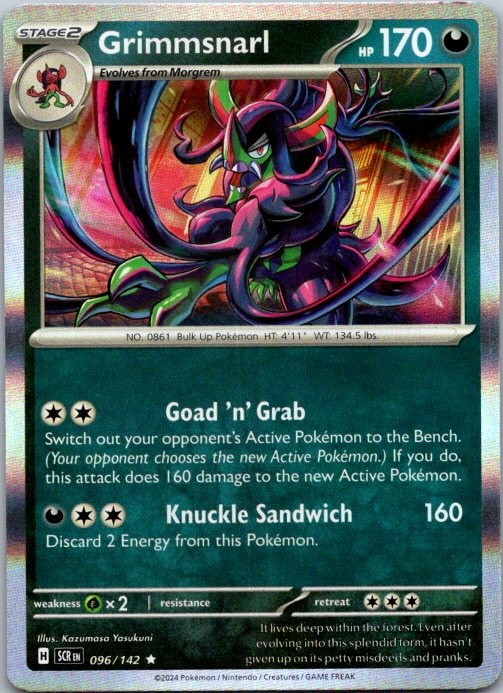 Grimmsnarl 96/142 Rare Stellar Crown Pokemon Holo Near Mint