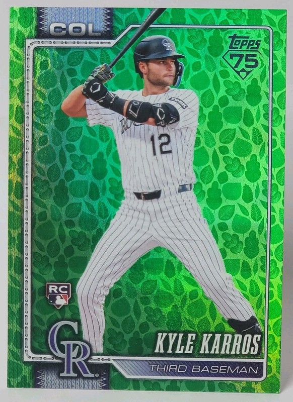 2026 Topps Series 1 Kyle Karros #334 Easter Green Leaf Foil Rockies RC Rookie
