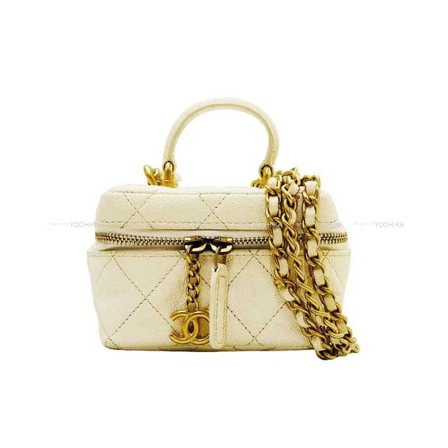 Chanel — [Pre-loved] CHANEL Matelasse COCO Mark Chain Mini Vanity Ivory Graind Calf(C...